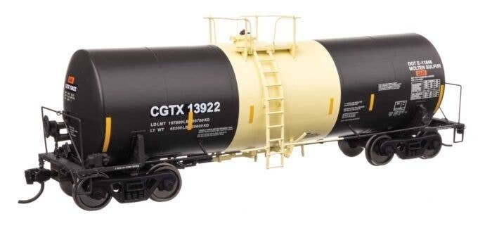 40′ Trinity 14,000-Gallon Molten Sulfur Tank Car - Ready to Run -- CGTX 13922, HO, WalthersProto 100050