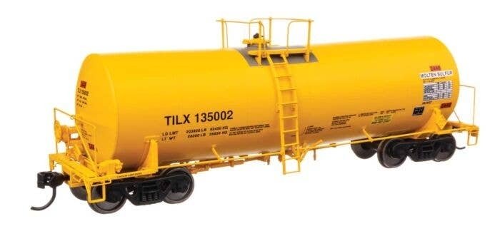 40′ Trinity 14,000-Gallon Molten Sulfur Tank Car - Ready to Run -- Trinity Leasing (YLW) 135002, HO, WalthersProto 100073