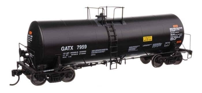 40′ Trinity 14,000-Gallon Molten Sulfur Tank Car - Ready to Run -- GATX 7959, HO, WalthersProto 100060