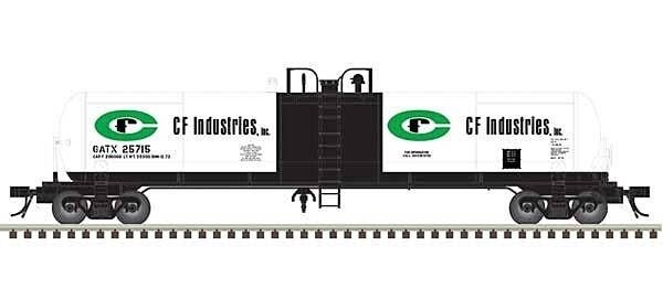 GATX 20,700-Gallon Tank Car - Ready to Run - Master(R) -- CF Industries GATX 25715 (, HO, Atlas Model Railroad Co. 20006963