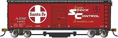 Track Cleaning 40′ Boxcar, Removable Dry Pad - Ready to Run - Silver Series -- Santa Fe 1411, HO, Bachmann Industries 16324