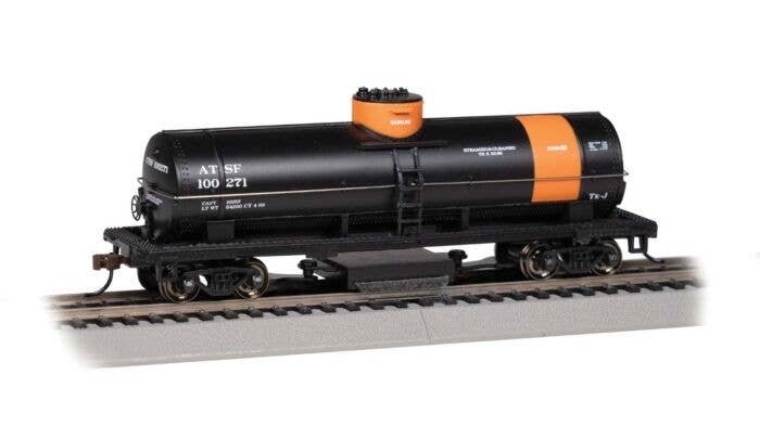 Track Cleaning Tank Car - Ready to Run - Silver Series(R) -- Santa Fe 100271 (black, orange,, HO, Bachmann Industries 16308