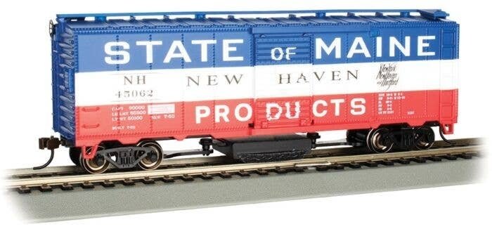 Track Cleaning 40′ Boxcar w/Removable Dry Pad - Ready-to-Run -- New Haven 45062 (red, white,, HO, Bachmann Industries 16320