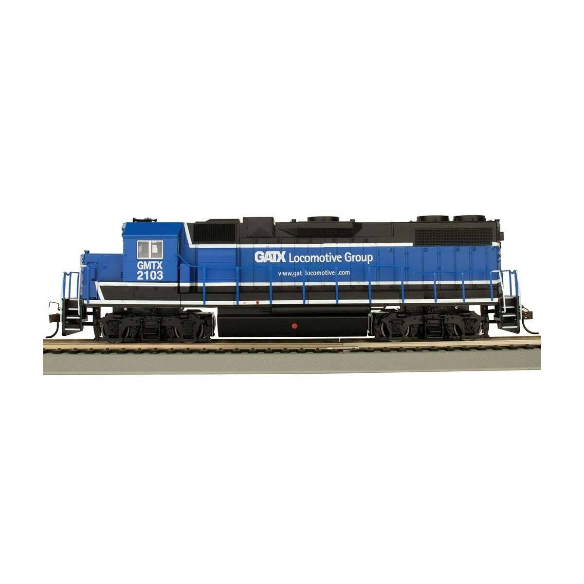 EMD GP38-2 - Standard DC -- GATX Leasing GMTX 2103 (blue, white)