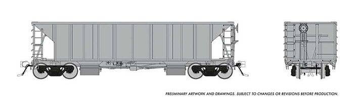 NSC Ballast Hopper - Ready to Run -- Painted, Unlettered (silver), HO, Rapido Trains Inc 158097