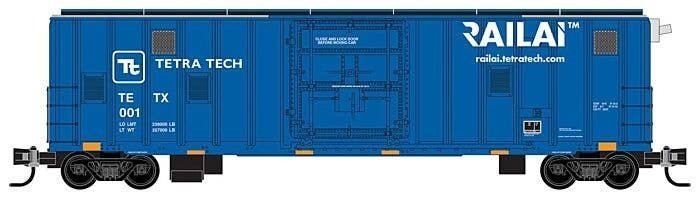 50′ Track Inspection Rib-Side Plug-Door Boxcar No Roofwalk - Ready to Run -- Tetra Tech 1 (bl, N, Micro Trains Line 2700510