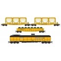 Baggage-RPO, 3 Flatcars, Catenary MOW Car Set - Ready to Run -- Pennsylvania Railroad (MOW y, N, Micro Trains Line 98302277
