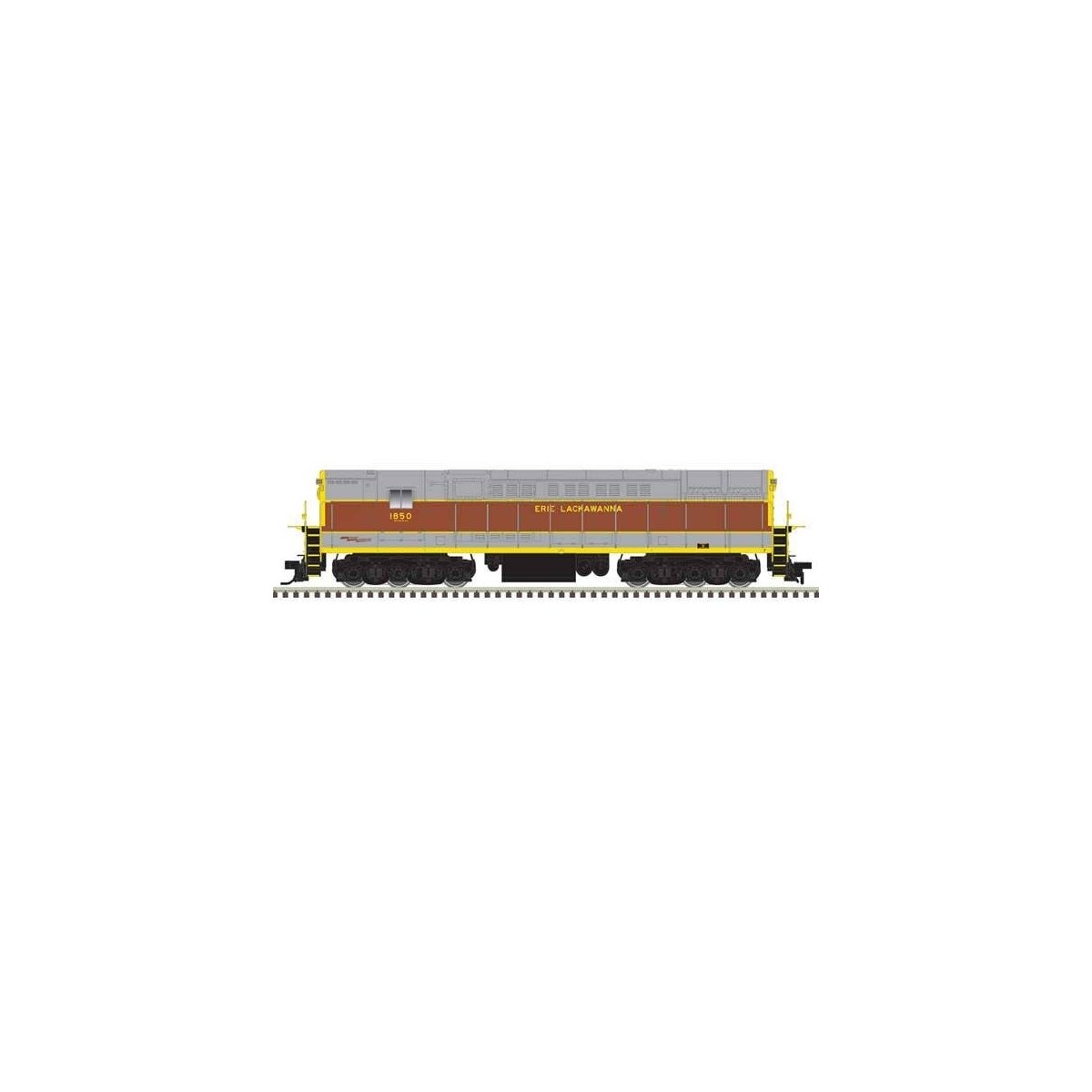 FM H-24-66 Phase 1A Trainmaster - Standard DC -- Erie-Lackawanna 1850 (gray, maroon Yellow Roadname)