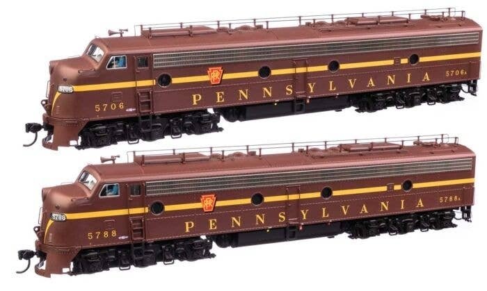 EMD E8 A-A with LokSound 5 Sound & DCC -- Pennsylvania Railroad 5706A, 5788A (Class EP-22 Tuscan, , HO, WalthersProto 42902