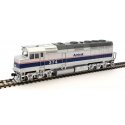 EMD F40PH - ESU Sound and DCC -- Amtrak(R) 374 (Phase IV silver, Wide Blue, Thin Red, White Stripes)