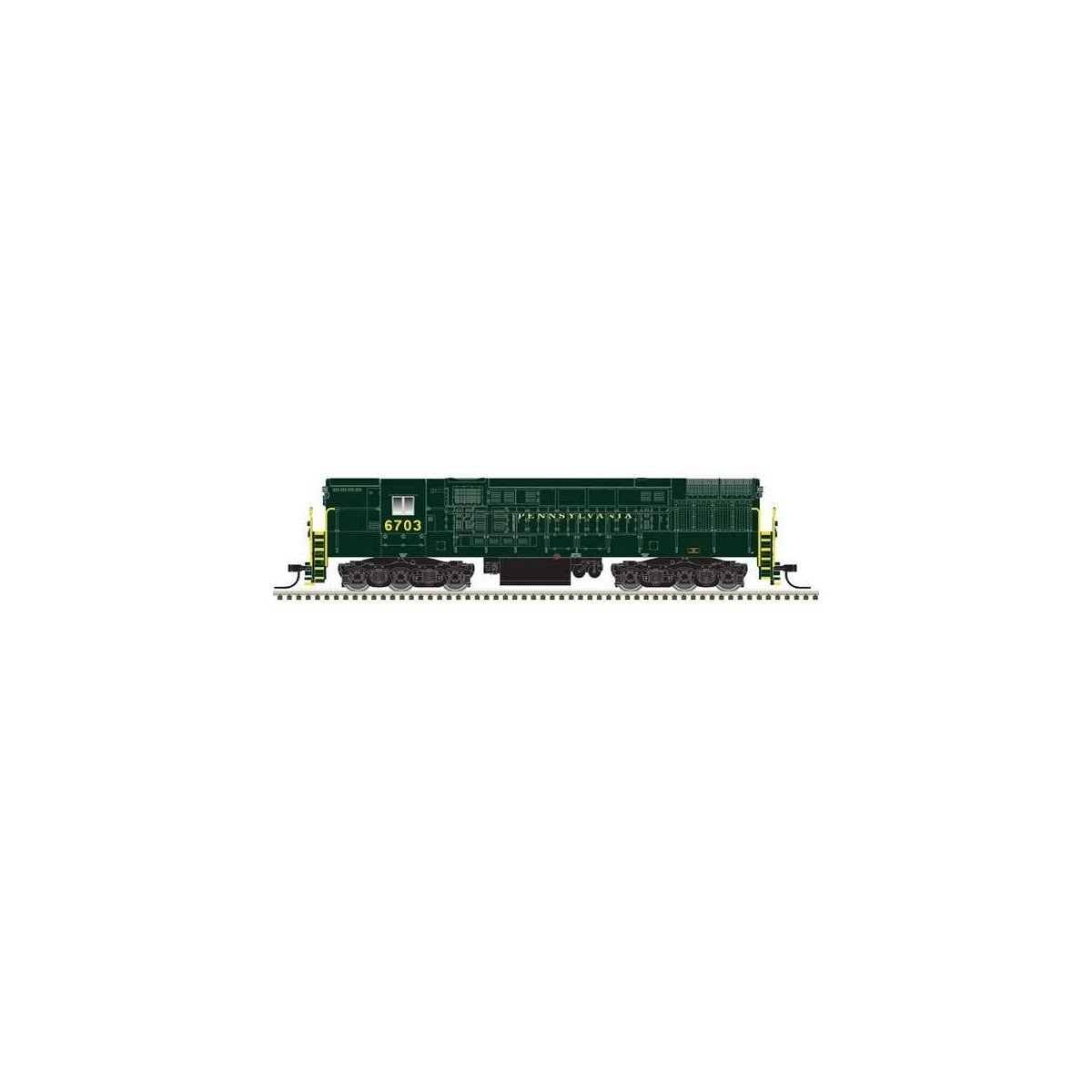 FM H-24-66 Phase 2 Trainmaster - LokSound & DCC - Master(R) Gold -- Pennsylvania Railroad 6707 (Brunswick Green, gold)