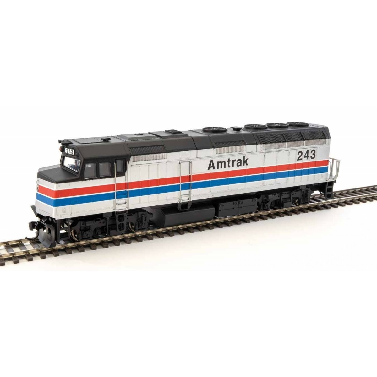 EMD F40PH - Standard DC -- Amtrak(R) 243 (Phase II silver, red, white, blue, black)