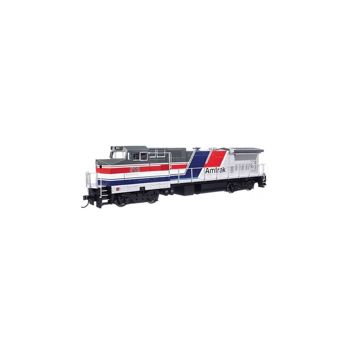 GE Dash 8-32BWH - Standard DC -- Amtrak(R) 512 (Phase III silver, red, White & Blue Stripes), HO, WalthersMainline 9561