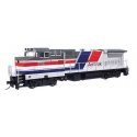 GE Dash 8-32BWH - Standard DC -- Amtrak(R) 512 (Phase III silver, red, White & Blue Stripes), HO, WalthersMainline 9561