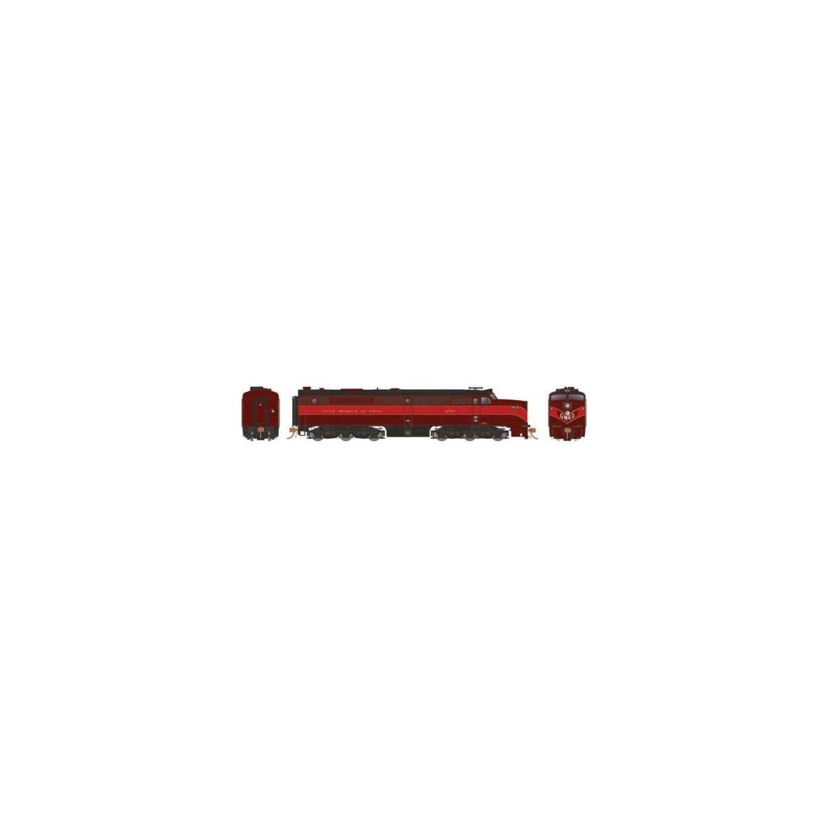Alco PA1 - Sound and DCC -- Gulf, Mobile & Ohio 290 (red, maroon), HO, Rapido Trains Inc 23550