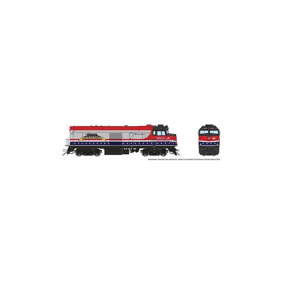 Amtrak NPCU Cabbage Cab Car - Sound and DCC -- Amtrak 90208 (Veterans Salute Commemorative, si, HO, Rapido Trains Inc 81522