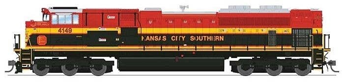 EMD SD70ACe - Standard DC - Stealth Series -- Kansas City Southern 4149 (red, yellow, bl, HO, Broadway Limited Imports 9766