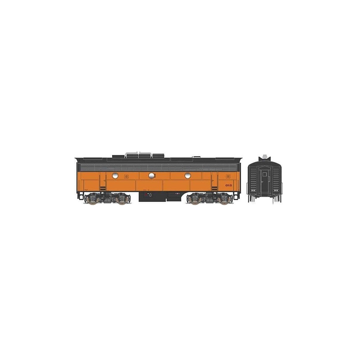 EMD F7B w/LokSound & DCC - Executive Line -- Milwaukee Road 68B (orange, black), HO, Bowser Manufacturing Co. 24608