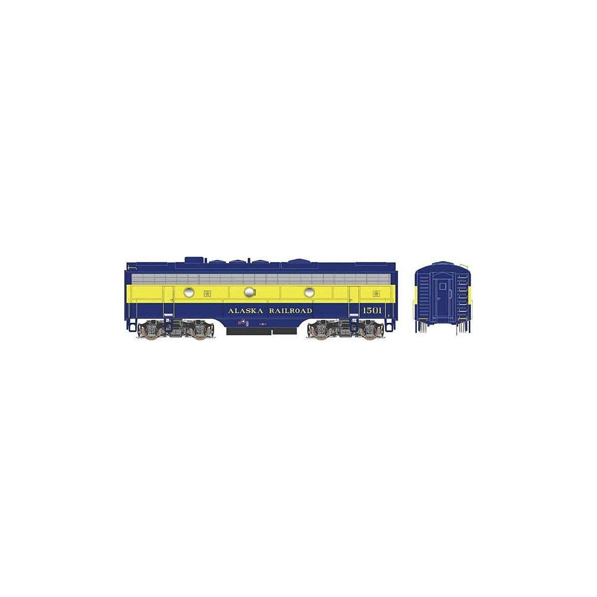 EMD F7B w/LokSound & DCC - Executive Line -- Alaska Railroad 1501 (McKinley Scheme blue, HO, Bowser Manufacturing Co. 24706