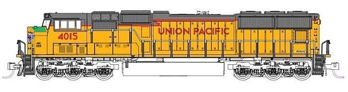 EMD SD70M w/Standard Flat Radiators - DCC -- Union Pacific 4015 (Excursion Scheme, Armour Yello, N, Kato USA Inc 1764015DCC
