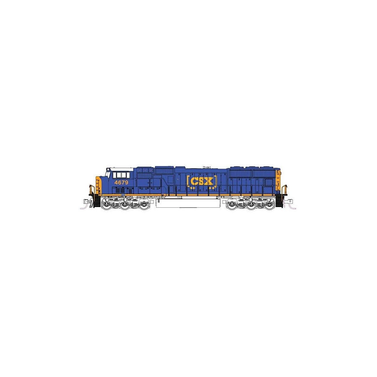EMD SD70M with Flat Radiators - DCC -- CSX 4697 (blue, yellow, Boxcar Logo), N, Kato USA Inc 1767616DCC