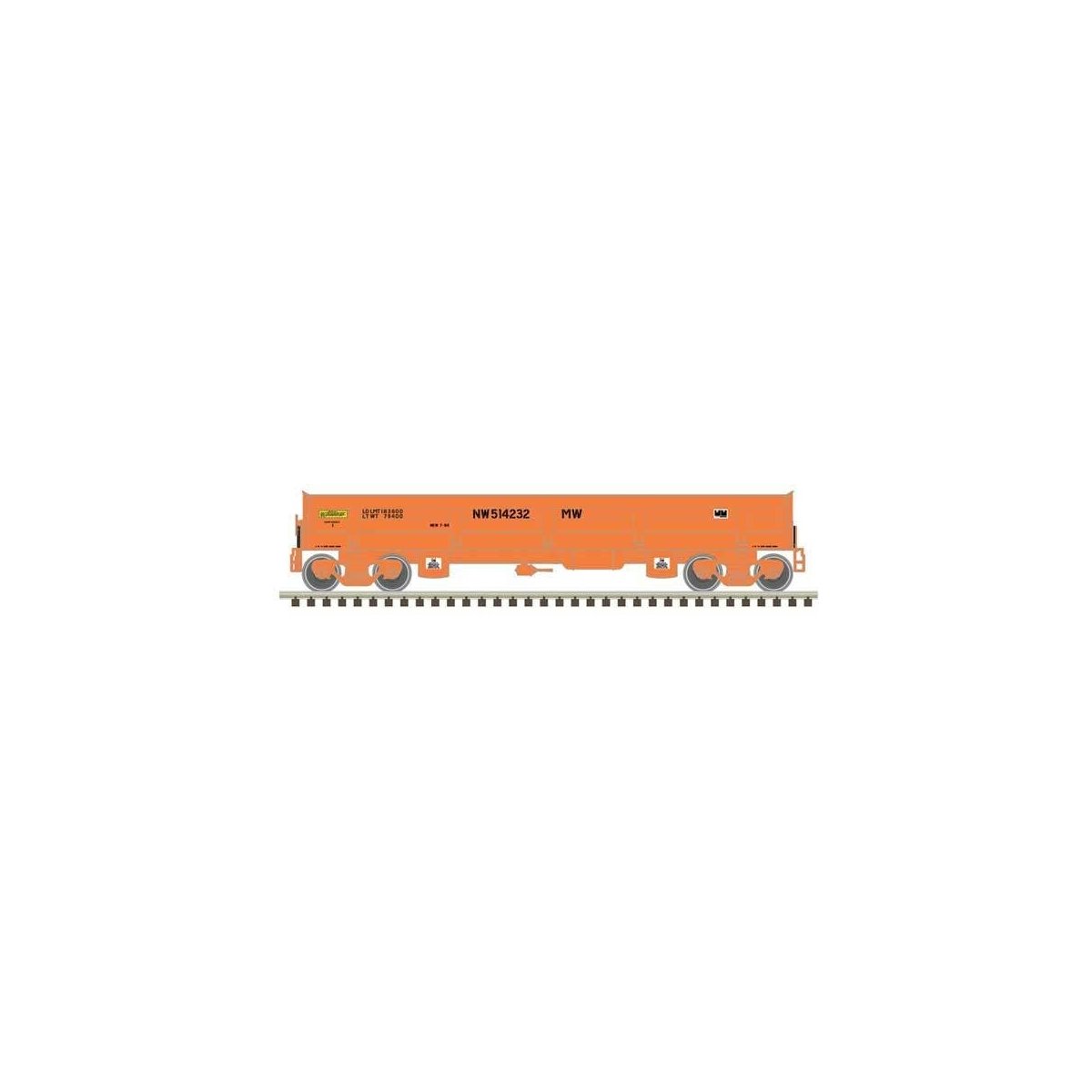Difco Side-Dump Car - Ready-to-Run - Master(R) -- Norfolk and Western 514270 (orange)