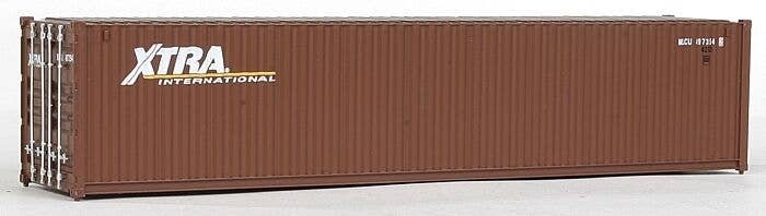 40′ Corrugated Container - Assembled -- XTRA (brown, white), HO, Walthers SceneMaster 8154