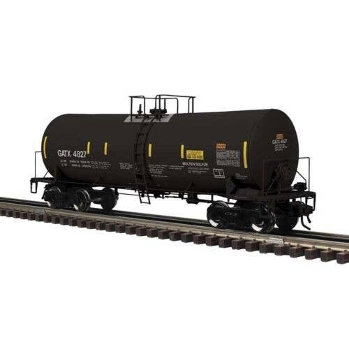 17,600-Gallon Corn Syrup Tank Car - 3-Rail - Ready to Run - Master(R) -- GATX Leasing (black, yellow co, O, Atlas O 3001454