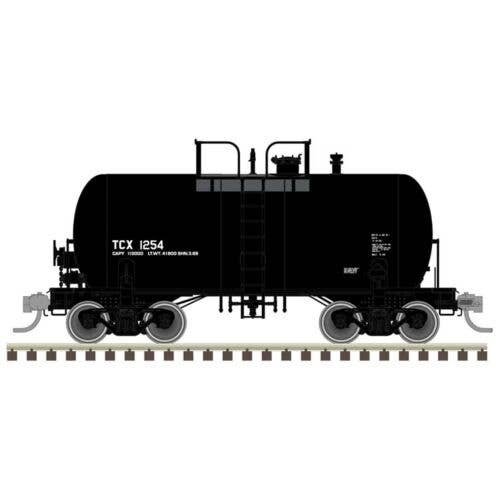 10,000-Gallon Beer Can Tank Car - Ready to Run -- Texaco TCX 1252 (black, reporting , HO, Atlas Model Railroad Co. 20007801