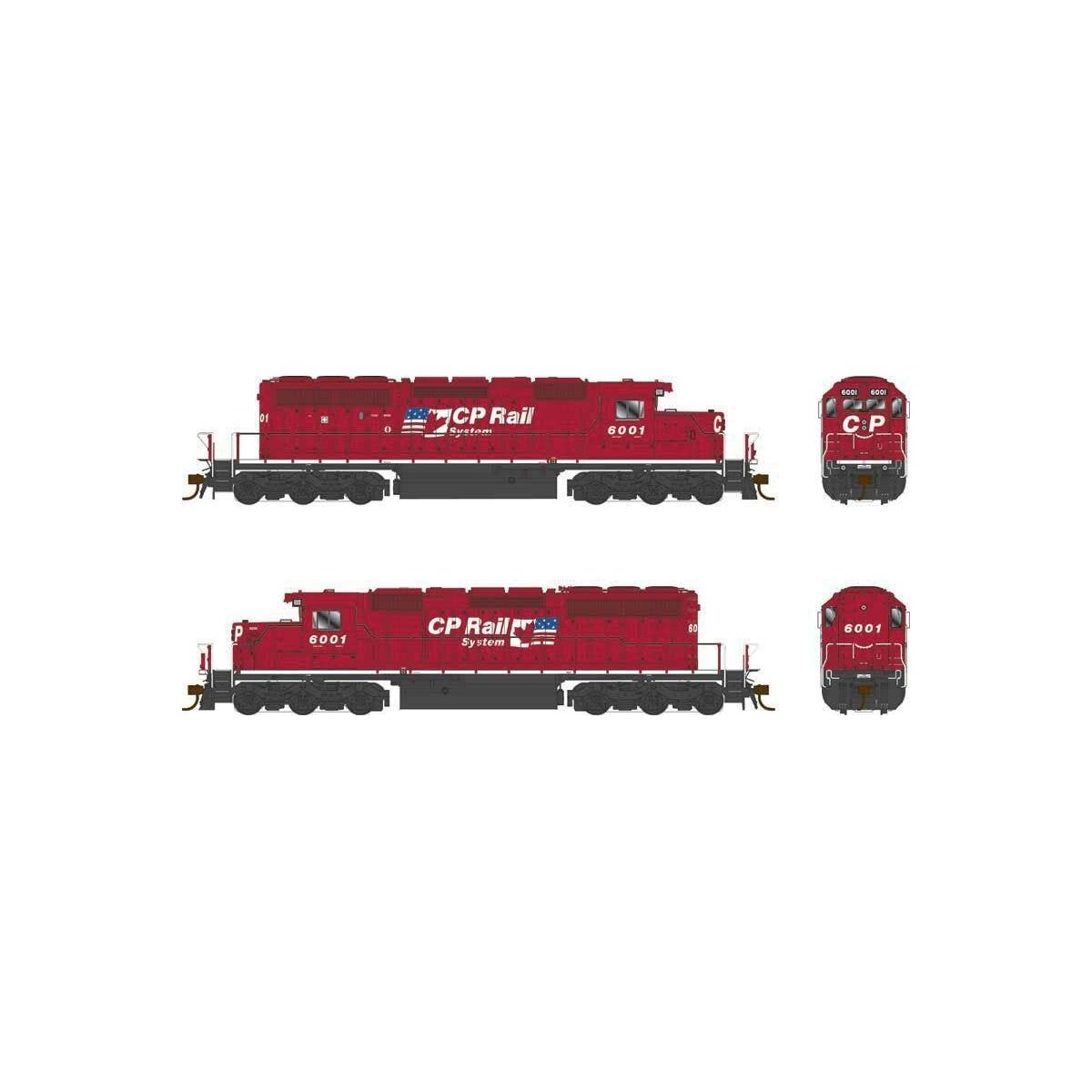 GMD SD40-2 - LokSound 5 and DCC - Executive Line -- Canadian Pacific 6001 (red, white, black, Dual Flag Logo)