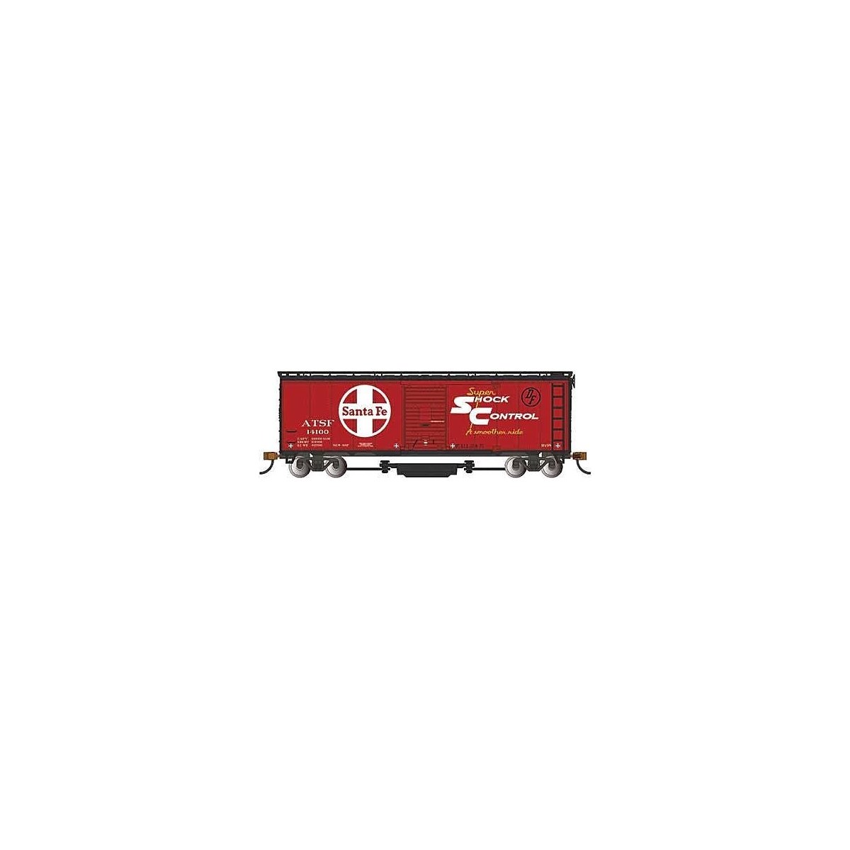 Track Cleaning 40′ Boxcar, Removable Dry Pad - Ready to Run - Silver Series -- Santa Fe 1411, HO, Bachmann Industries 16324