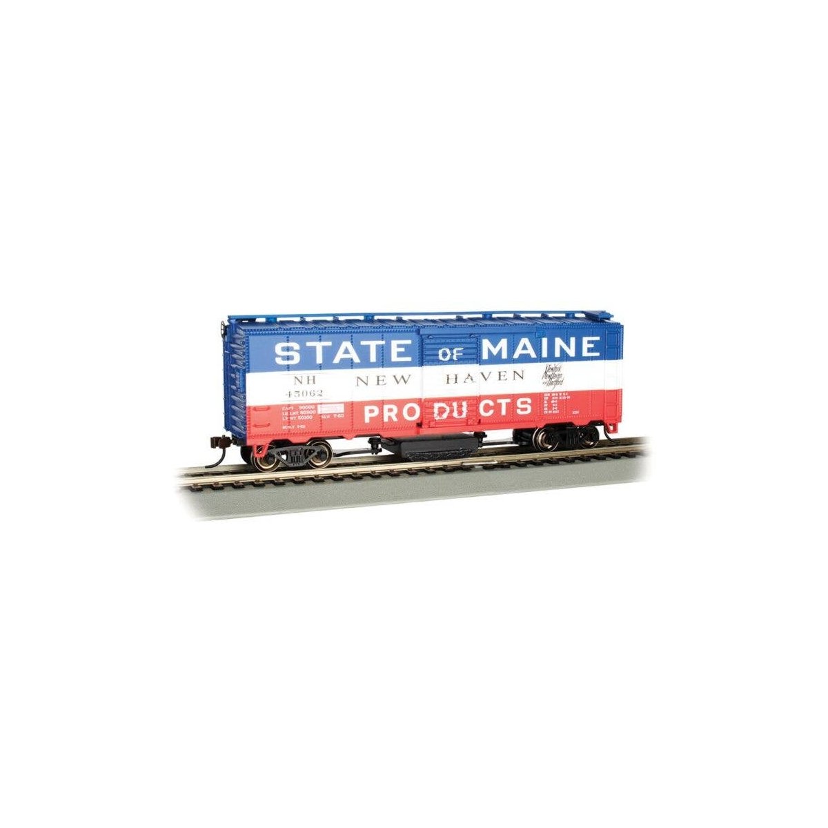Track Cleaning 40′ Boxcar w/Removable Dry Pad - Ready-to-Run -- New Haven 45062 (red, white,, HO, Bachmann Industries 16320