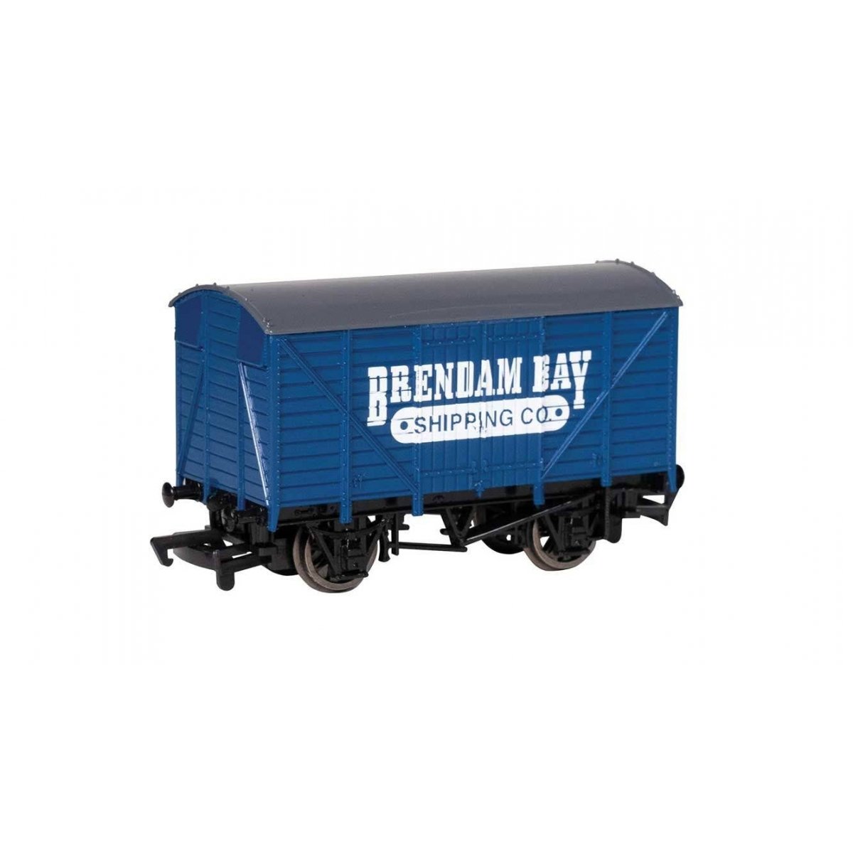 Wood Boxcar (Box Van) - Ready to Run - Thomas & Friends(TM) -- Brendham Bay Shipping Co. (blue, white)