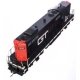 EMD GP9 - Standard DC -- Grand Trunk Western 4544 (black, white, orange), HO, WalthersProto 49804