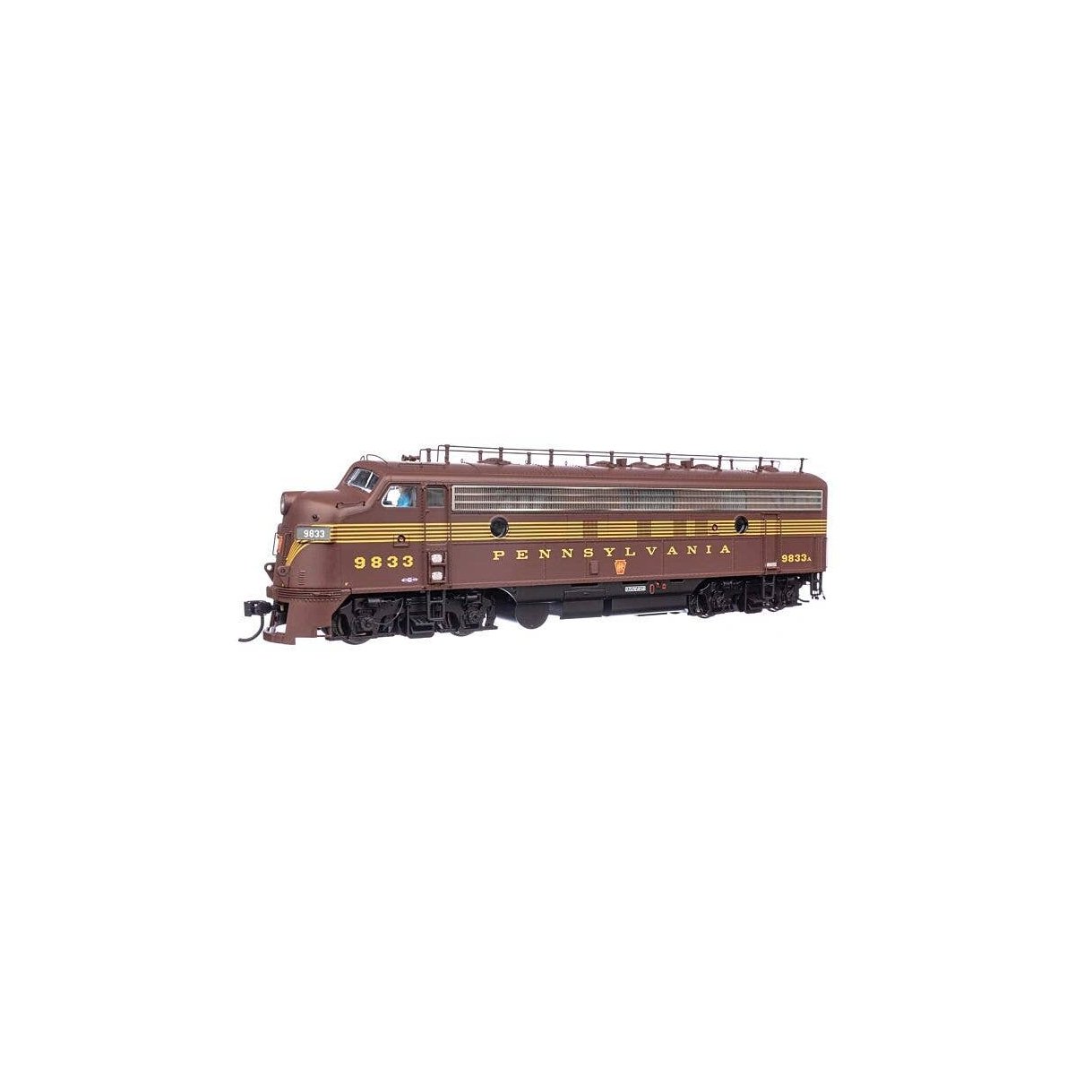 EMD FP7 Standard DC -- Pennsylvania Railroad EFP-15 9833A (Tuscan 5-Stripe), HO, WalthersProto 49540