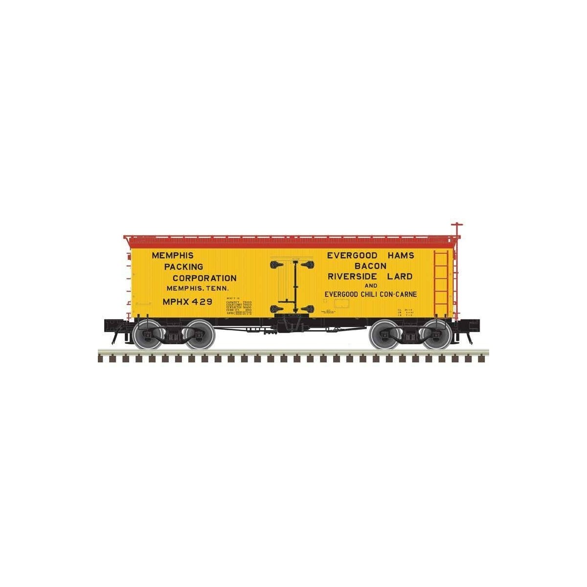 36′ Wood Reefer - Ready to Run - Master(R) -- Memphis Packing Corporation 430 (white, red)