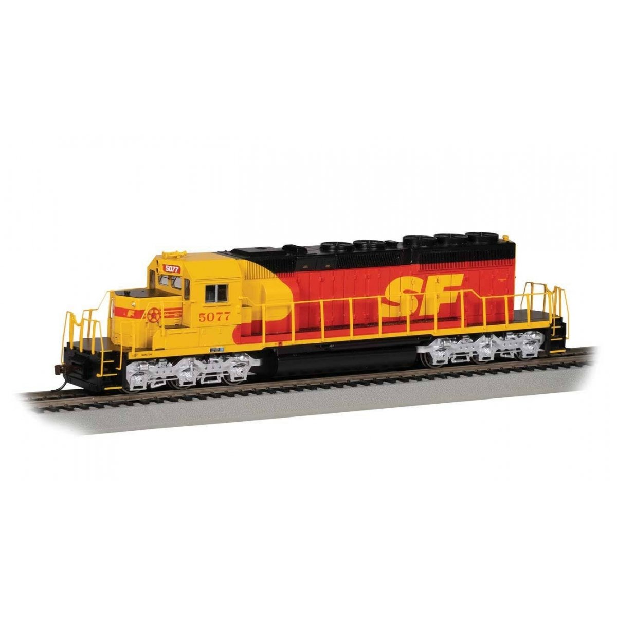 EMD SD40-2 - Sound and DCC -- Santa Fe 5077 (SPSF Merger Scheme, red, yellow, black)