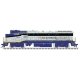 GE Dash 8-32BWH - LokSound and DCC - Master(R) Gold -- Amtrak California 2052 (blue, silver, yellow)