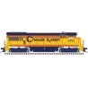 GE U30B Low Nose Phase II No Nose Headlight - LokSound & DCC - Master(R) Gold -- CSX 5356 (Ex-Chessie, yellow, blue, vermillion)