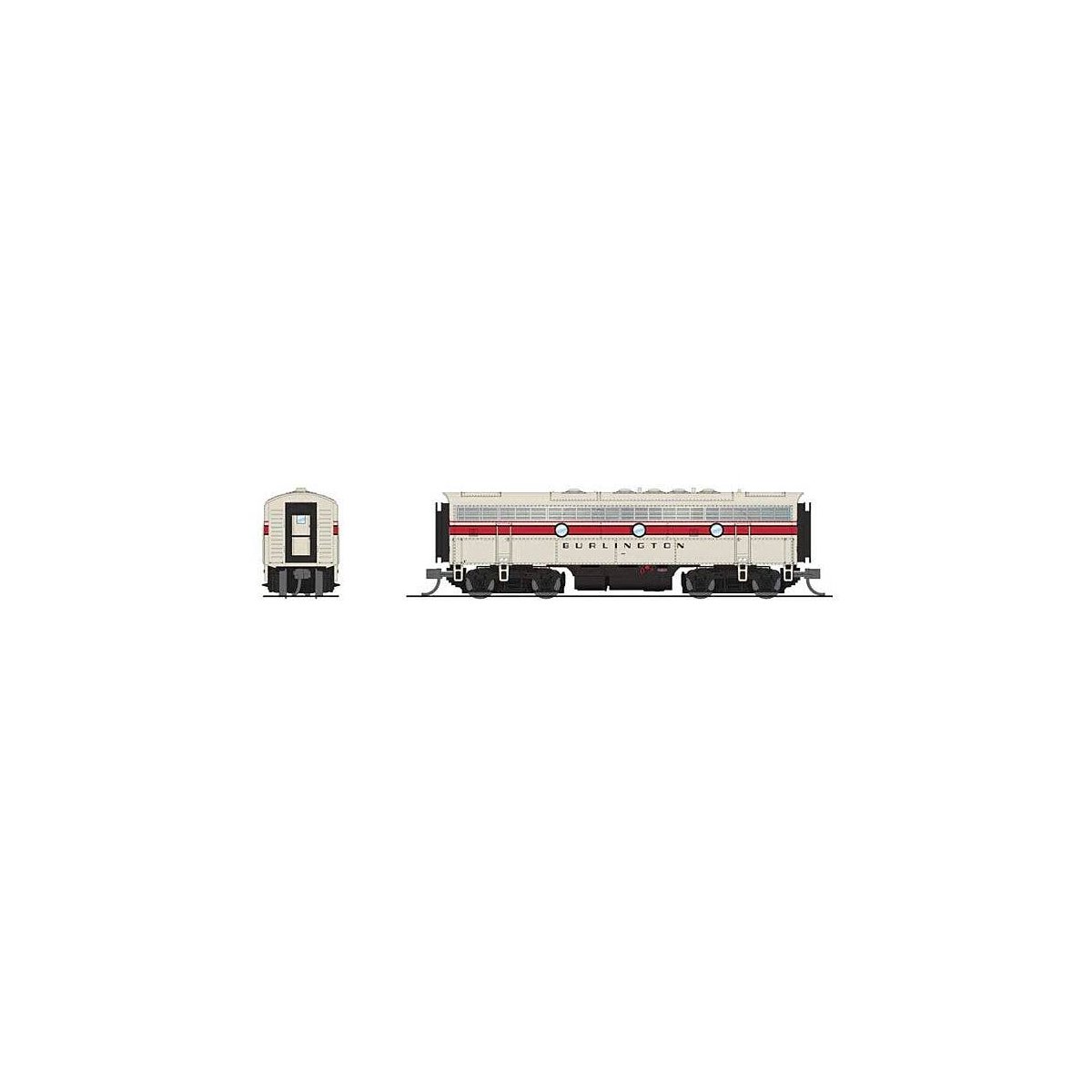 EMD F7B - Standard DC - Stealth -- Chicago, Burlington & Quincy 169B (gray, red, black), N, Broadway Limited Imports 9280