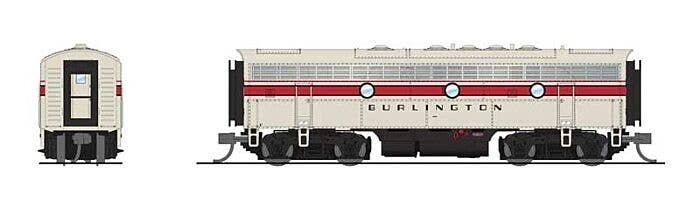 EMD F7B - Standard DC - Stealth -- Chicago, Burlington & Quincy 169B (gray, red, black), N, Broadway Limited Imports 9280