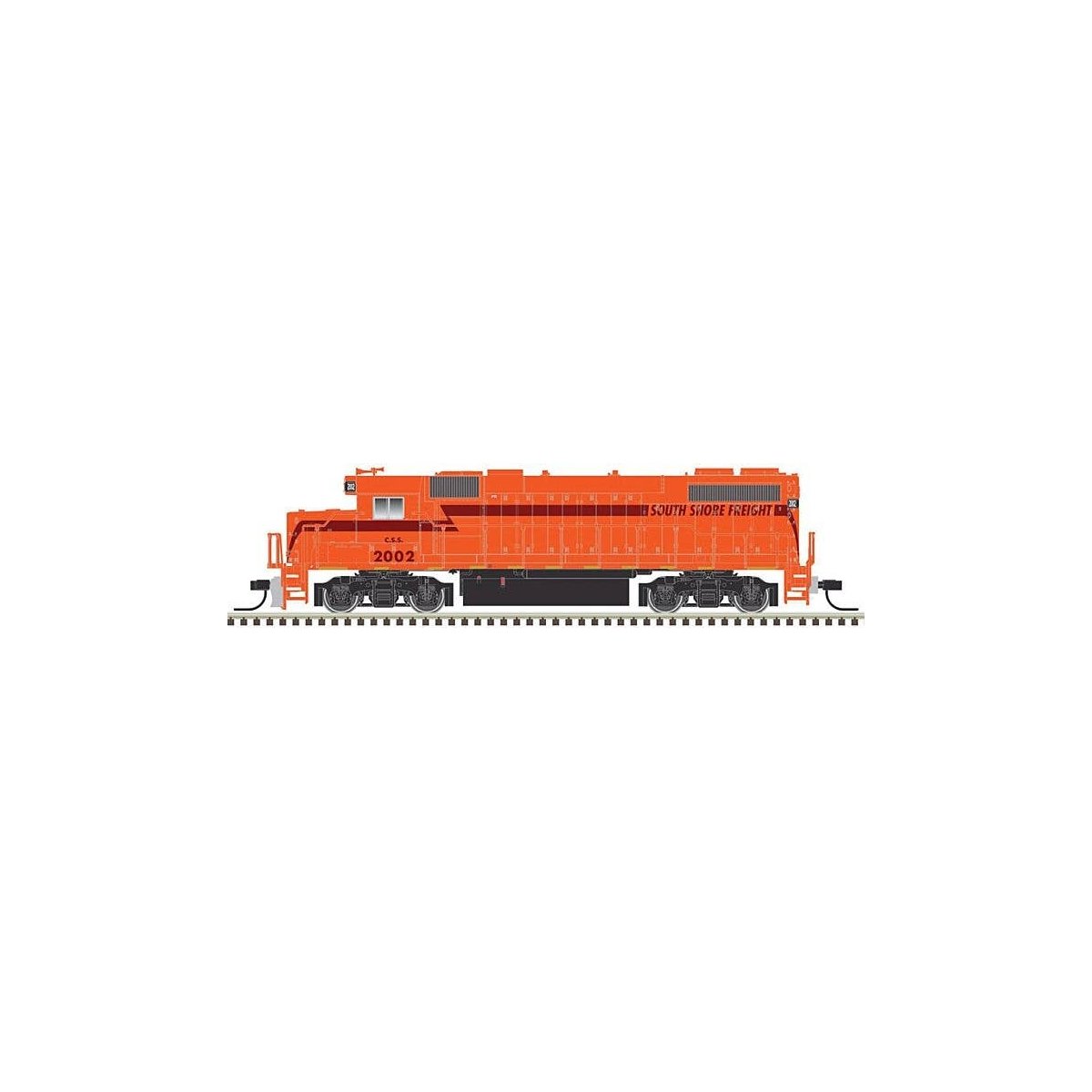 EMD GP38-2 Phase II - Standard DC -- South Shore Freight 2005 (orange, maroon, silver, N, Atlas Model Railroad Co. 40004815