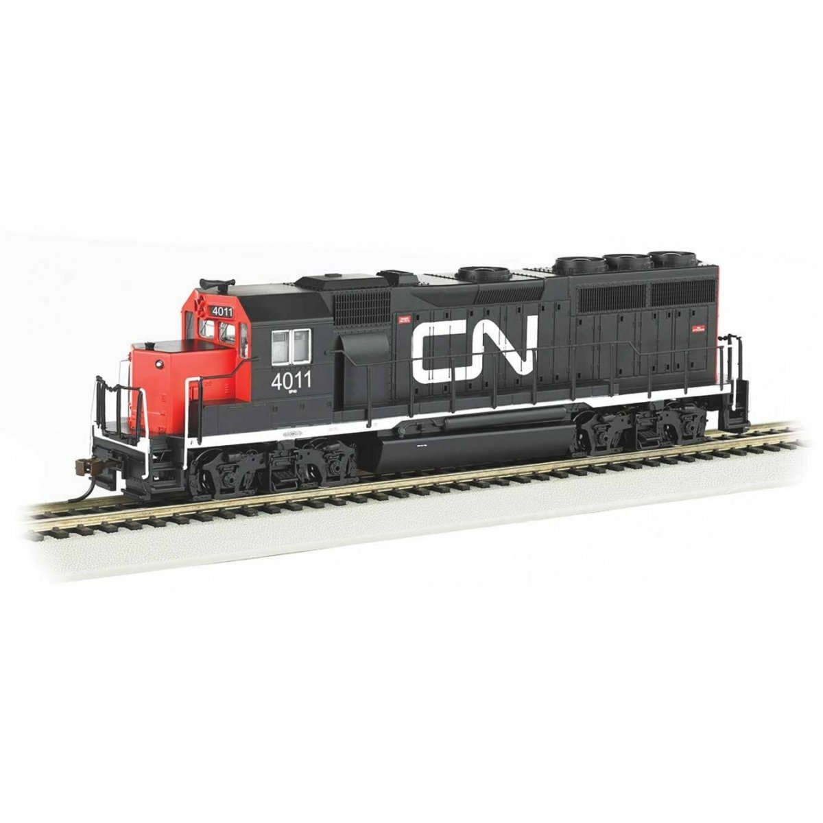 EMD GP40 - DCC -- Canadian National 4011 (Early, black, red, white Noodle Logo)
