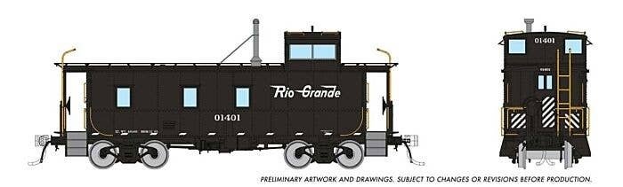 D&RGW End-Cupola Steel Caboose Early Modifications - Ready to Run -- Denver & Rio Grande West, HO, Rapido Trains Inc 225008