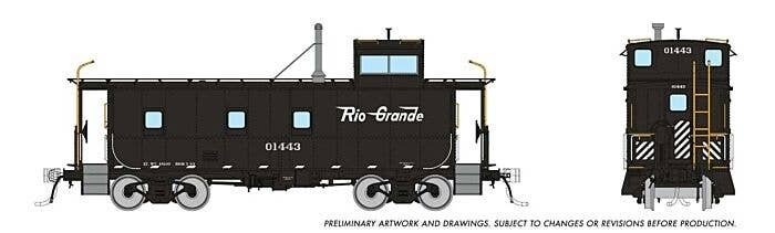 D&RGW End-Cupola Steel Caboose Postwar Modifications - Ready to Run -- Denver & Rio Grande We, HO, Rapido Trains Inc 225014
