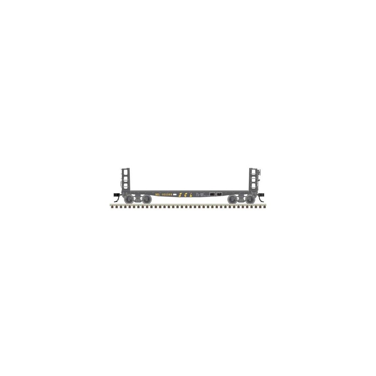 42′ Pulpwood Flatcar with Load - Ready to Run -- Seaboard Coast Line 110264 (black, , HO, Atlas Model Railroad Co. 20007579