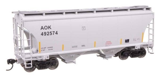 39′ Trinity 3281 2-Bay Covered Hopper - Ready-to-Run -- Arkansas-Oklahoma Railroad 492574, HO, WalthersMainline 49304