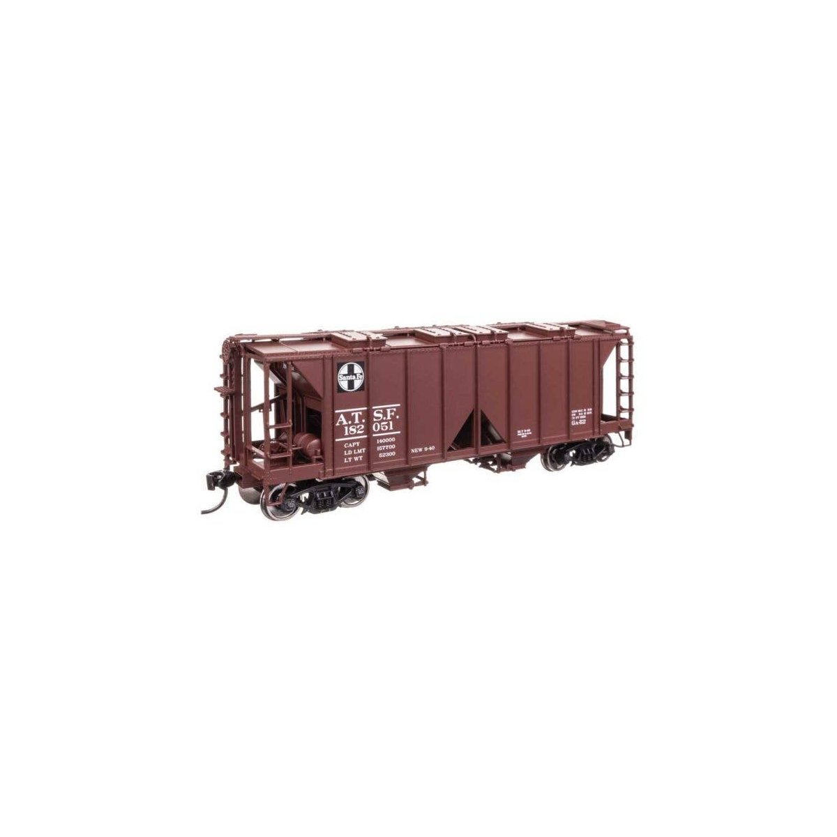 ACF 1958 Cu Ft Covered Hopper - Ready to Run -- Santa Fe 182051, HO, WalthersMainline 49706