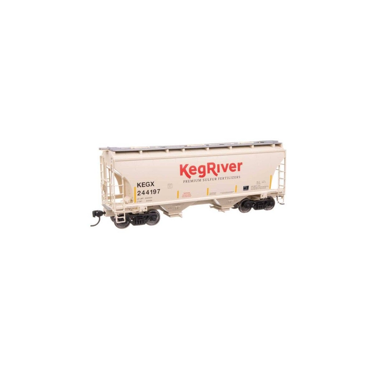 39′ Trinity 3281 2-Bay Covered Hopper - Ready-to-Run -- Keg River 244197, HO, WalthersMainline 49316