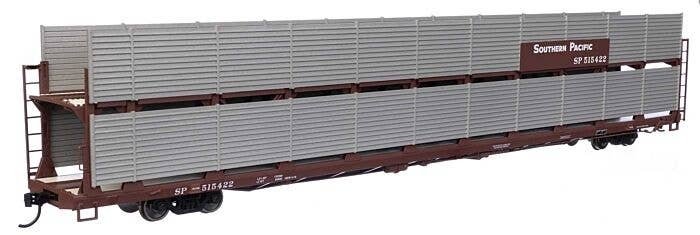 89′ Flatcar w/Bi-Level Shielded Auto Rack - Ready to Run -- Southern Pacific(TM) Rack / Flatcar , HO, WalthersMainline 8126